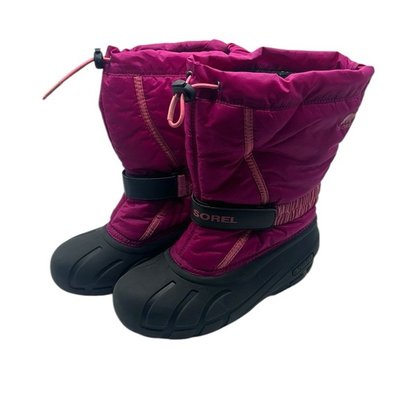 Sorel Kids' Flurry Weather Resistant Snow Boot Pink Size 4 - Picture 1 of 15